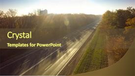  Presentation with road trip cars - Cool new slide set with empty road for cars aerial backdrop and a tawny brown colored foreground