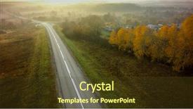  Presentation with green nature - Presentation consisting of empty road for cars aerial background and a  colored foreground