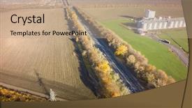  Presentation with road trip cars - Theme having empty road for cars aerial background and a  colored foreground