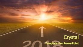  Presentation with candles for 2020 new year - Amazing theme having empty road heading new year backdrop and a tawny brown colored foreground