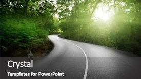  Presentation with jungle - Cool new presentation design with empty road in jungle backdrop and a dark gray colored foreground