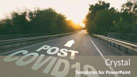  Presentation with asphalt - Amazing slide set having empty-road-in-the-forest backdrop and a gray colored foreground