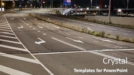  Presentation with nobody - Colorful presentation design enhanced with empty-road-lanes-in-rotterdam backdrop and a gray colored foreground