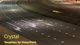  Presentation with road light - Amazing slide deck having empty-road-lanes-in-rotterdam backdrop and a tawny brown colored foreground