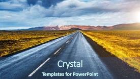  Presentation with geothermal - Amazing slide deck having empty road leading to geothermal backdrop and a ocean colored foreground