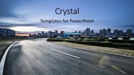  Presentation with vancouver - Beautiful theme featuring empty road with downtown background backdrop and a light blue colored foreground