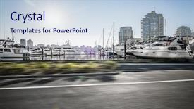  Presentation with vancouver - Beautiful slide deck featuring empty road with harbor backgound backdrop and a lemonade colored foreground