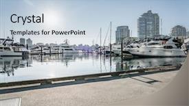  Presentation with vancouver - PPT theme with empty road with harbor backgound background and a  colored foreground