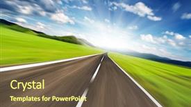  Presentation with empty road motion blur - Slides consisting of empty road with motion blur background and a tawny brown colored foreground
