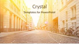  Presentation with paving - Colorful PPT layouts enhanced with empty road with paving stones backdrop and a cream colored foreground