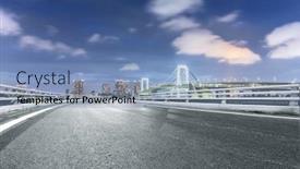  Presentation with suspension bridge - Amazing slides having empty road with suspension bridge in tokyo against cloud sky at twilight backdrop and a teal colored foreground