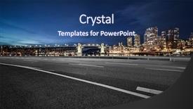  Presentation with vancouver - PPT theme consisting of empty road with yealetown background background and a ocean colored foreground