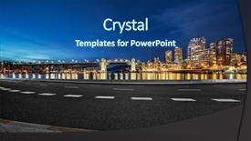  Presentation with empty road motion blur - Beautiful PPT layouts featuring empty road with yealetown background backdrop and a ocean colored foreground