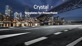  Presentation with empty road motion blur - Amazing theme having empty road with yealetown background backdrop and a ocean colored foreground