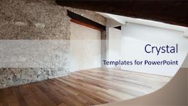  Presentation with interior - Colorful slide set enhanced with empty room - interior nice loft wall white backdrop and a sky blue colored foreground