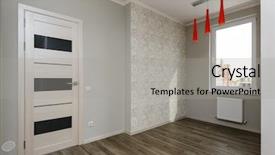  Presentation with brand - Presentation design with empty room in a brand background and a light gray colored foreground