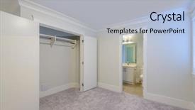  Presentation with room - Amazing slide deck having simple poster white wall - empty room in a modern backdrop and a light blue colored foreground