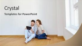  Presentation with mortgage - Slide deck with empty room of new background and a light gray colored foreground