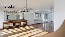  Presentation with white house - Beautiful PPT theme featuring empty room with a period backdrop and a light gray colored foreground