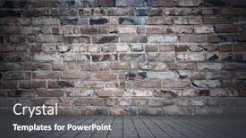  Presentation with tile wall seamless - Beautiful slide deck featuring empty-room-with-bricks-wall backdrop and a dark gray colored foreground