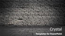  Presentation with bricks - Slide set with empty-room-with-bricks-wall background and a dark gray colored foreground