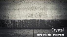  Presentation with bricks - Presentation theme with empty-room-with-bricks-wall background and a dark gray colored foreground