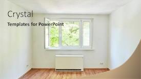 Presentation with room - Presentation theme having empty-room-with-heating background and a  colored foreground