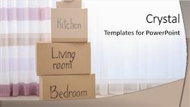  Presentation with moving agriculture - PPT theme enhanced with empty room with moving boxes background and a white colored foreground