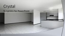  Presentation with apartment - Slide set with empty room with white tile background and a light gray colored foreground