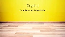  Presentation with empty - Cool new PPT layouts with empty-room-with-yellow-wall backdrop and a yellow colored foreground