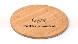  Presentation with pizza - PPT theme enhanced with empty-round-bamboo-pizza-board background and a coral colored foreground
