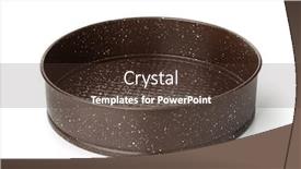  Presentation with baking - Cool new slides with empty-round-metal-baking-pan backdrop and a tawny brown colored foreground