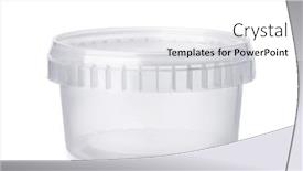  Presentation with plastic container - Presentation design with empty-round-plastic-food-container background and a white colored foreground