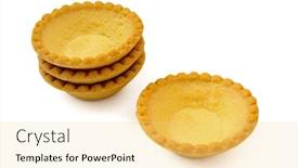  Presentation with shells - Amazing theme having empty-round-tartlet-shells-isolated backdrop and a  colored foreground