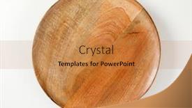  Presentation with empty - Audience pleasing theme consisting of empty-round-wooden-platter backdrop and a gold colored foreground