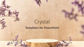  Presentation with natural cosmetic - Slide deck consisting of empty-round-wooden-podium background and a lemonade colored foreground