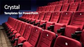  Presentation with cinema - Presentation design enhanced with empty rows of red cinema background and a black colored foreground