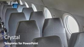 Presentation with plane - Cool new slides with empty-rows-of-seats backdrop and a gray colored foreground