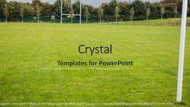  Presentation with rugby - Audience pleasing slide deck consisting of empty rugby pitch backdrop and a yellow colored foreground