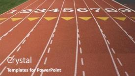  Presentation with running tracks - Slide set consisting of empty running tracks with lane numbers background and a red colored foreground