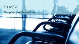  Presentation with airport runway - PPT theme enhanced with empty runway - airport seats background and a arctic colored foreground