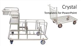  Presentation with under water concrete - Presentation theme with empty runway - baggage trolley under the white background and a white colored foreground