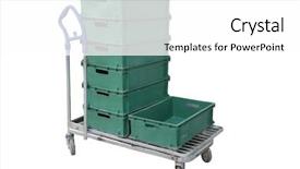  Presentation with runway - Audience pleasing PPT layouts consisting of empty runway - baggage trolley with plastic boxes backdrop and a white colored foreground