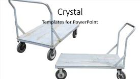  Presentation with under water concrete - Colorful PPT theme enhanced with empty runway - baggage trolleys under the white backdrop and a white colored foreground