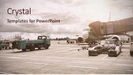  Presentation with runway - Presentation theme enhanced with empty runway - different vehicle with airplane background and a  colored foreground