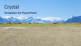 Presentation with snow day - Slides consisting of empty rural road near snow mountains in fine day in new zealand background and a light blue colored foreground