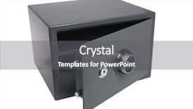  Presentation with safe - Cool new PPT layouts with empty safe on white background backdrop and a gray colored foreground