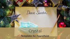  Presentation with medical letter - Colorful PPT layouts enhanced with empty-santa-paper-letter backdrop and a yellow colored foreground