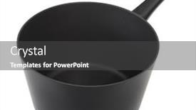  Presentation with oil rig in white and black - Amazing theme having empty saucepan isolated on white black anodised pan backdrop and a dark gray colored foreground