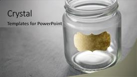  Presentation with saving - Audience pleasing slide deck consisting of empty saving jar backdrop and a light gray colored foreground